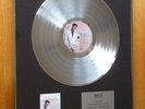 BILLY OCEAN “Greatest Hits” - Genuine BPI Platinum Disc Award to Zomba Records