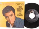 Rock & Roll 45 ELVIS PRESLEY I Need Your Love Tonight RCA VICTOR VG+ juke tag e