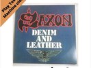 Saxon   Denim and Leather   Lp Vinyl Record Red / Black Splatter NM / NM