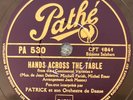Patrick et son Orchestra: Hands across the table 78 rpm PATHE PA 530 DISC