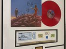 Rush LP Hemispheres RED MERCURY FRAMED SIGNED Getty, Neil, Alex autograph PICKS