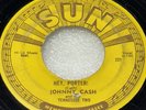 Push Marks Johnny Cash Hey Porter / Cry, Cry, Cry (Sun 221) 1955 Original First