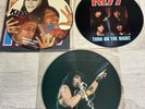 3 x Kiss Picture Disc Vinyl, Turn on the Night, God gave Rock & Roll to you