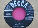 THE SHADOWS - Tell Her / Don't Be Bashful - clean 45 rpm - Decca 48307