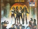KISS - LOVE GUN Tangerine/Aqua Splatter Vinyl Record 