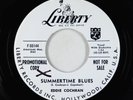 Rockabilly 45 - Eddie Cochran - Summertime Blues - Liberty - VG++ promo