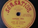 JOHN LEE HOOKER: Burnin' Hell / Miss Sadie Mae SENSATION Blues 78 Rpm 1949