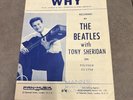 Beatles/ Tony Sheridan/ Pete Best -Why-Original RARE 1964 Sheet music song sheet