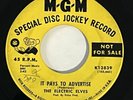 THE ELECTRIC ELVES 45 It Pays To Advertise Ronnie James Dio psych Garage PROMO