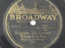WILKINS AND SHARON Brighten The Corner Broadway 10” 78 RPM Record Country Gospel