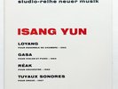 ERNEST BOUR ⸺ ISANG YUN loyang, gasa, reak, tuyaux sonores ⸺ WERGO LP NM