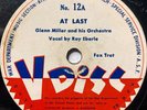 Glenn Miller V Disc 78 rpm 12A. At Last. / Moonlight Mood. very early disc #12