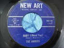 hear RARE 1965 NORTHERN SOUL 45 THE AMBERS  BABY I NEED YOU / BLUE BIRDS New Art