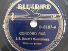 J. E. Mainer's Mountaineers – Concord Rag / Country Blues (Bluebird – B-8187)