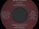 GREG MASON Bonnie And Clyde 45 Quince Rare 1986 Memphis Electro Soul Boogie M-