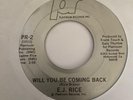 Modern Soul 45 E.J. RICE Will You Be Coming Back / Let Me Love You Platinum RARE