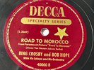 BING CROSBY/BOB HOPE PUT IT THERE, PAL/ROAD TO MOROCCO Decca 40000 VG+