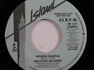 Rap Hip Hop Electro 45 MALCOLM MCCLAREN Worlds Famous ISLAND VG+ promo HEAR l