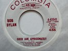 Bob Dylan 45 PROMO Queen Jane Approximately MINT