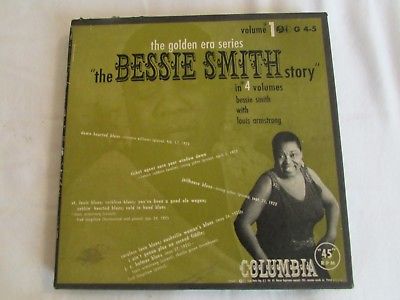 www.ermes-unice.fr - 6 Record Set Bessie Smith Story w Louis Armstrong 45 rpm 1951 w BOX Blues ...