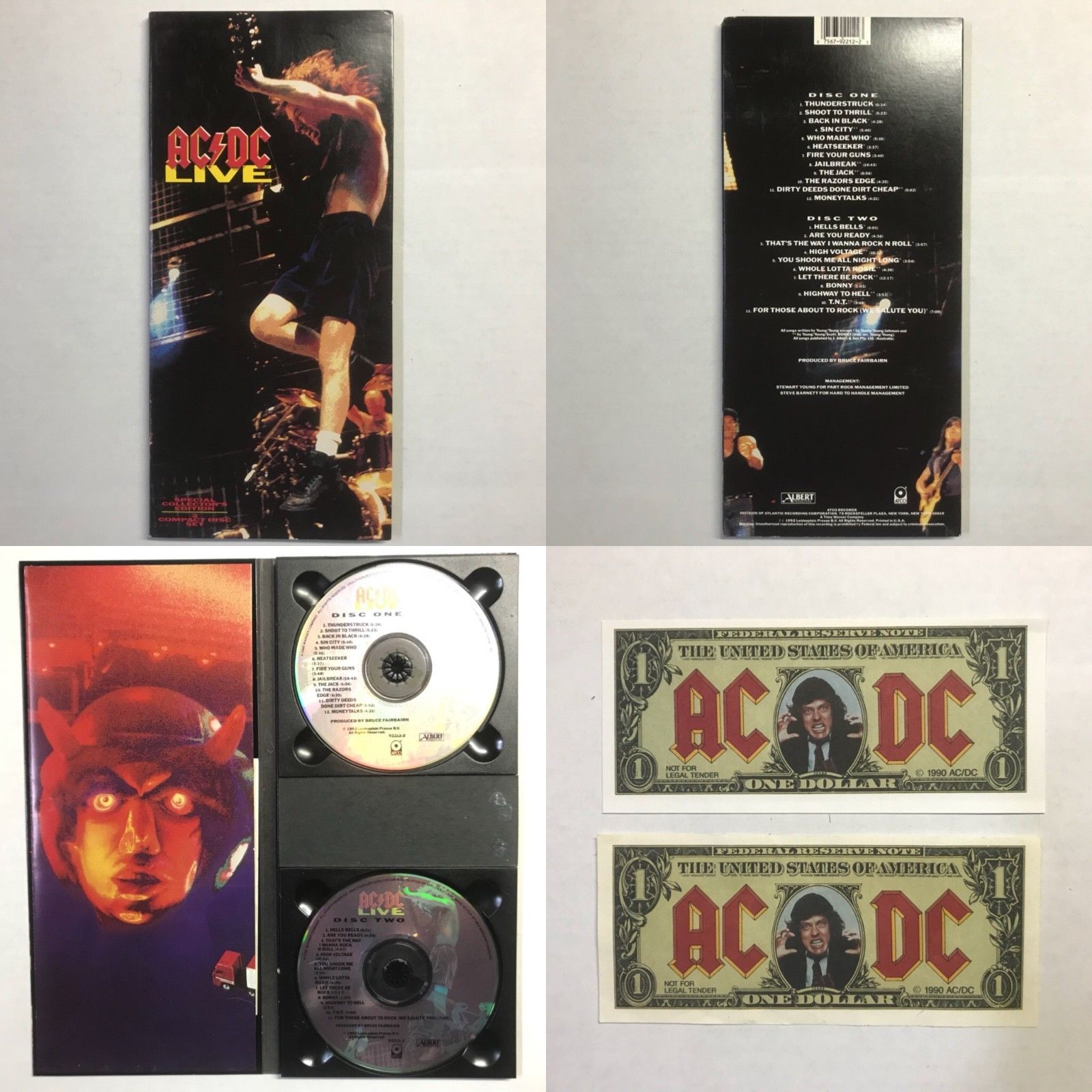 Popsike Com Ac Dc Live 2 Cd Long Box Limited Edition W 2 Ac Dc Dollars Poster 1992 Auction Details