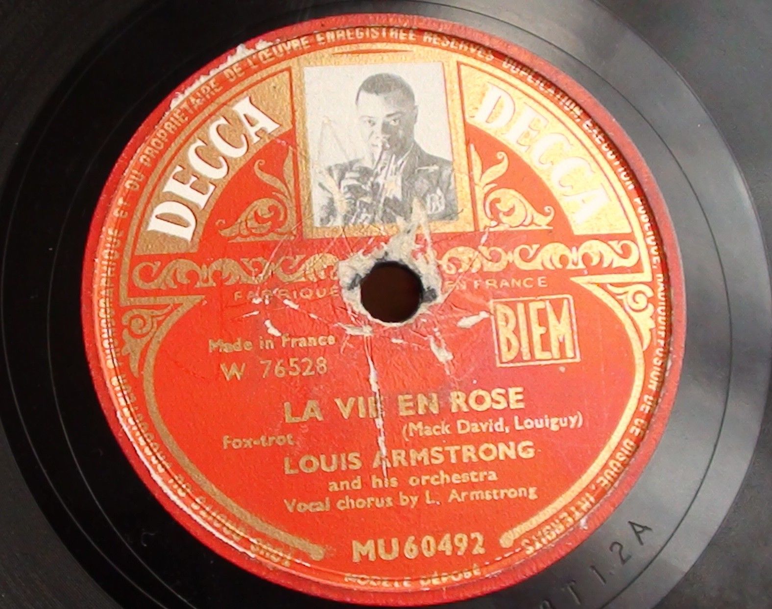 0 - Louis Armstrong La Vie en Rose & C&#39;est si Bon Decca MU-60492 10’’ France 78rpm ...