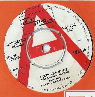 MOTOWN - THE FOUR TOPS ' I CAN'T HELP MYSELF' RED & WHITE DEMO TMG 515