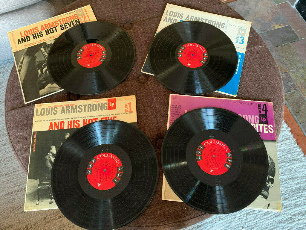 Louis Armstrong Story on Columbia The Golden Era Series 4 Mono LPs, 6 eye Hines