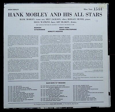 Pic 3 Hank Mobley And His All Stars **Original US Blue Note BLP 1544 Deep Groove**