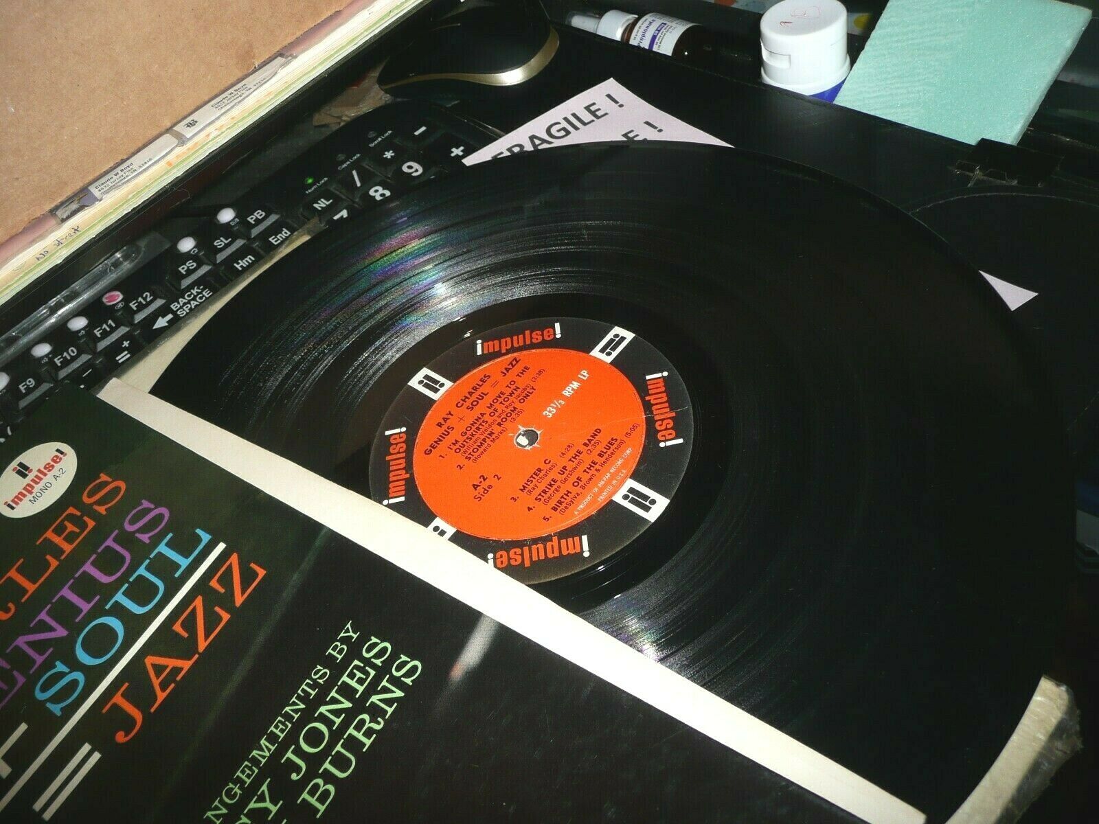Pic 1 record LP R&B Ray Charles Mono   Genius + Soul =Jazz  on Impulse NM- top Copy