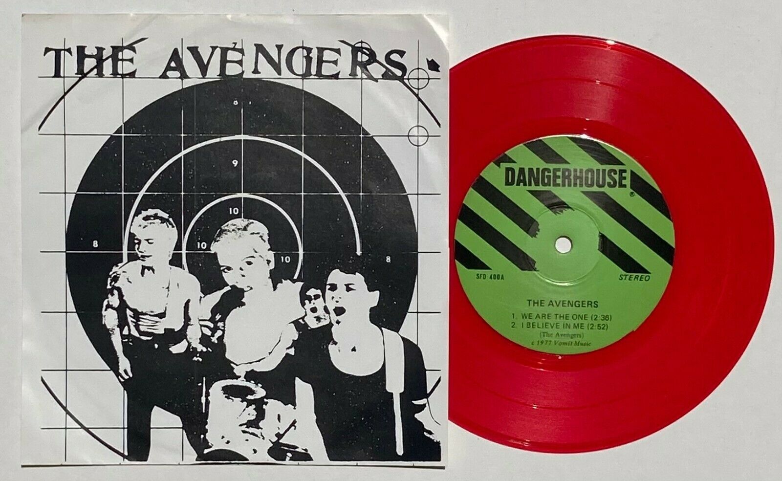 THE AVENGERS Unplayed Mint WE ART THE ONE Dangerhouse 45 RED VINYL/Target Cover
