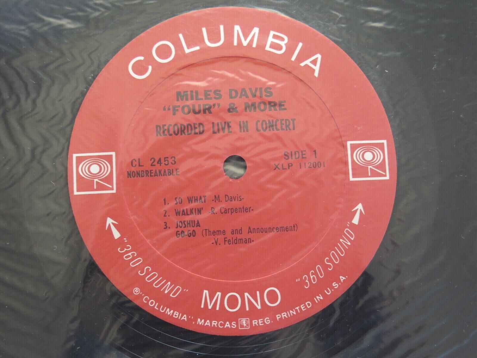 Pic 1 Miles Davis Four & More Columbia Mono CL2453 lp SEALED