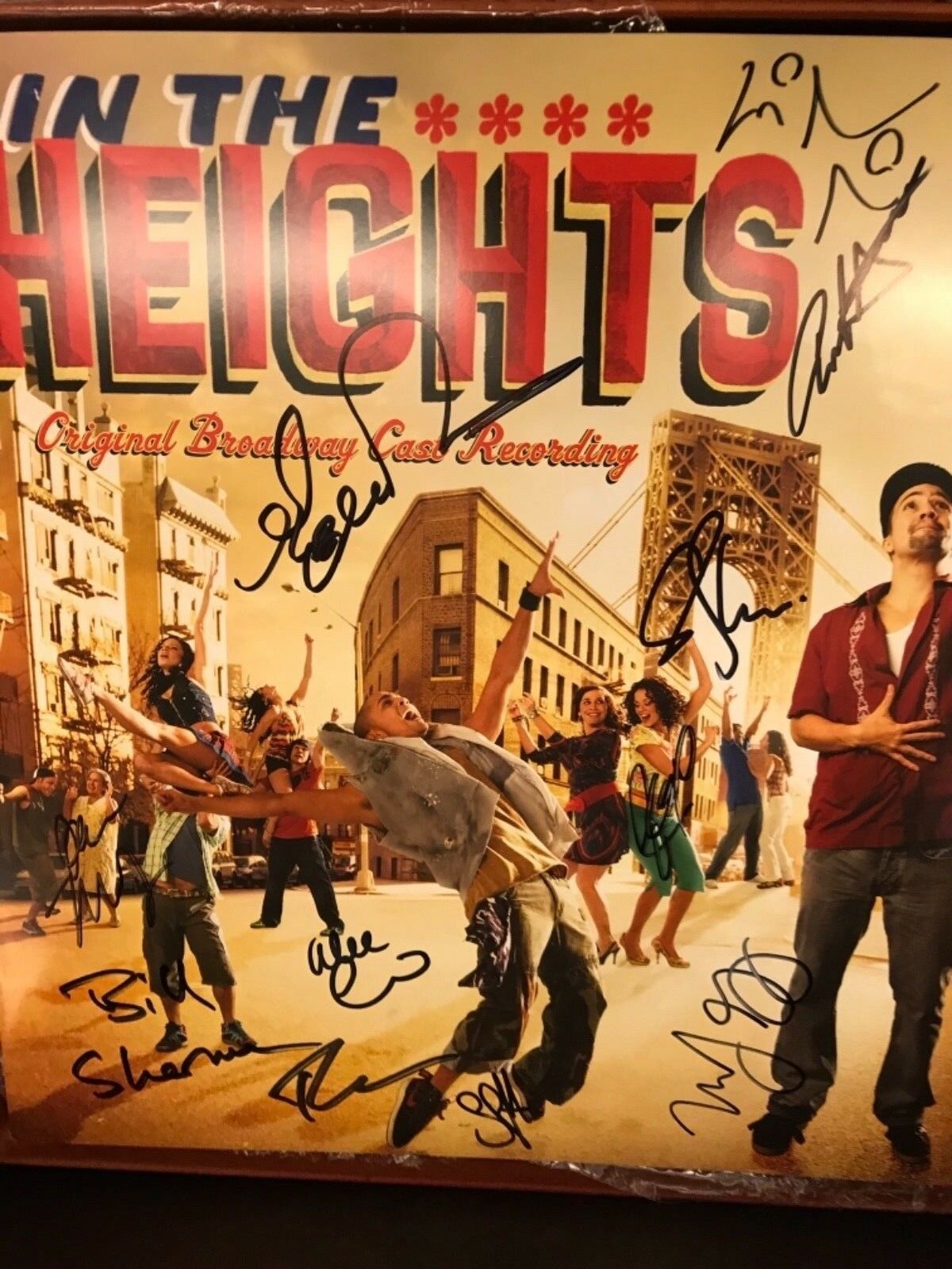EVENT PICS IN THE HEIGHTS LIN MANUEL MIRANDA CAST SIGNED  3 RECORD SET VINYL LP 