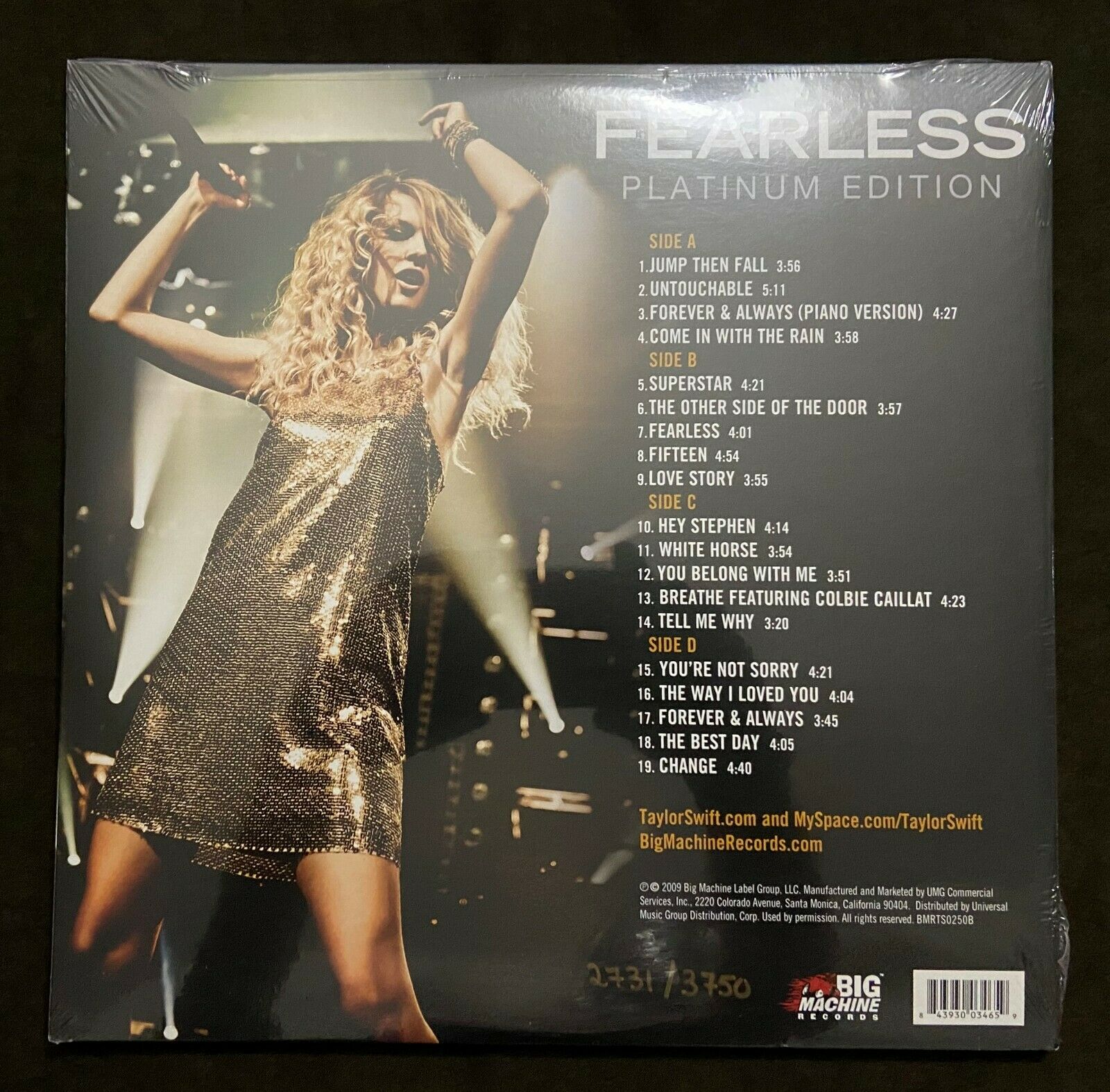 popsike.com - Taylor Swift Fearless Crystal Clear/Metallic Gold ...