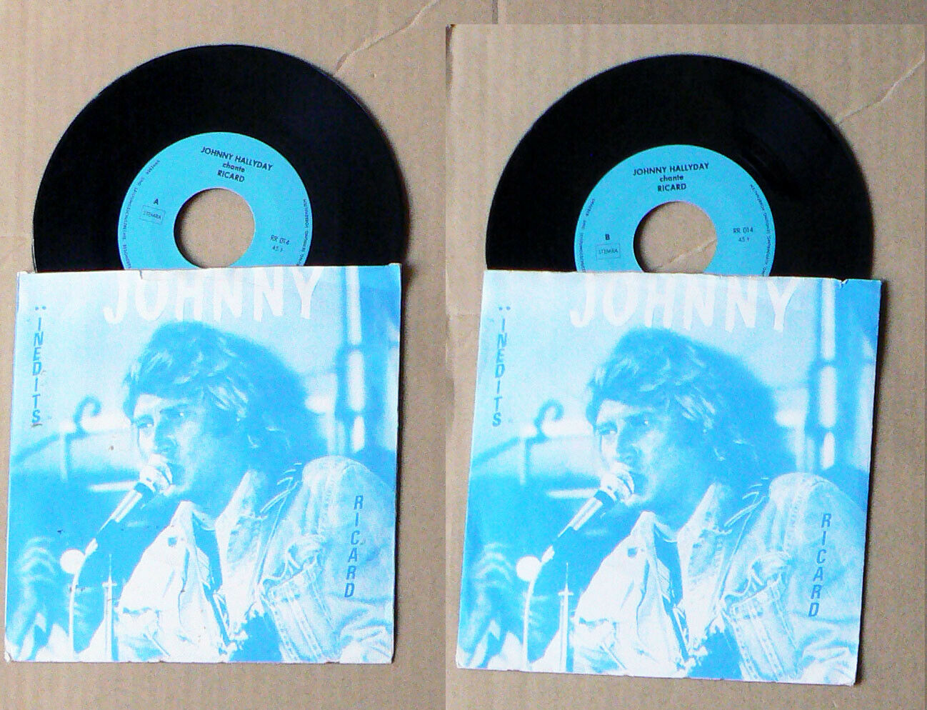 Disque Johnny Hallyday 45 Tours Rare Prix popsike.com - Johnny Hallyday ,rare 45 tours promo Ricard ,"inedits