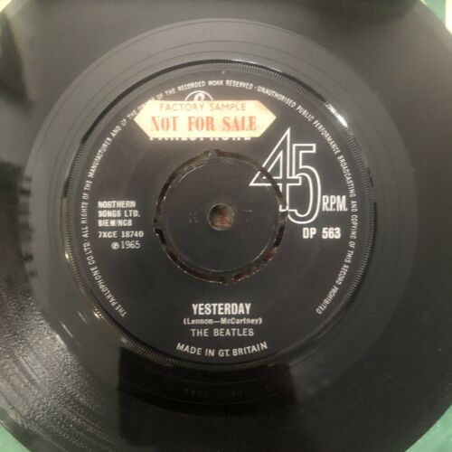 Pic 2 beatles dizzy miss lizzy / yesterday uk export 45 DP 563 Demo 1st press nr mint