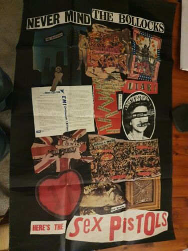 Pic 4 Sex Pistols SPOTS A3/B1, Poster & 7",  + fully signed industry sleeve NM/VG+
