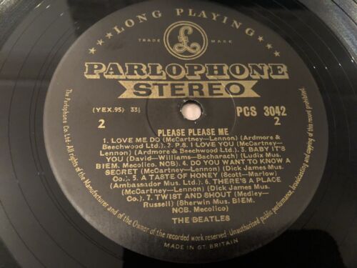 Pic 4 THE BEATLES -PLEASE PLEASE ME LP -BLACK & GOLD 1st PRESS 1R/1G DICK JAMES STEREO
