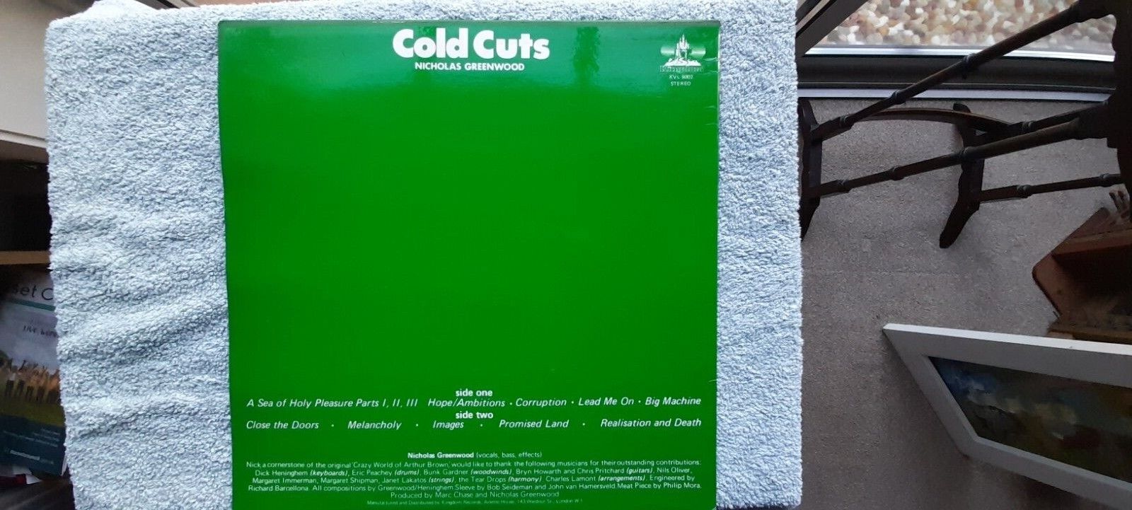Pic 3 Very Rare Vinyl LP Cold Cuts by Nicholas Greenwood 1972