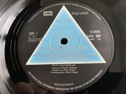 Pink Floyd Dark Side of the Moon UK 1St Press SOLID BLUE TRIANGLE A2B2 *EX+ *TOP