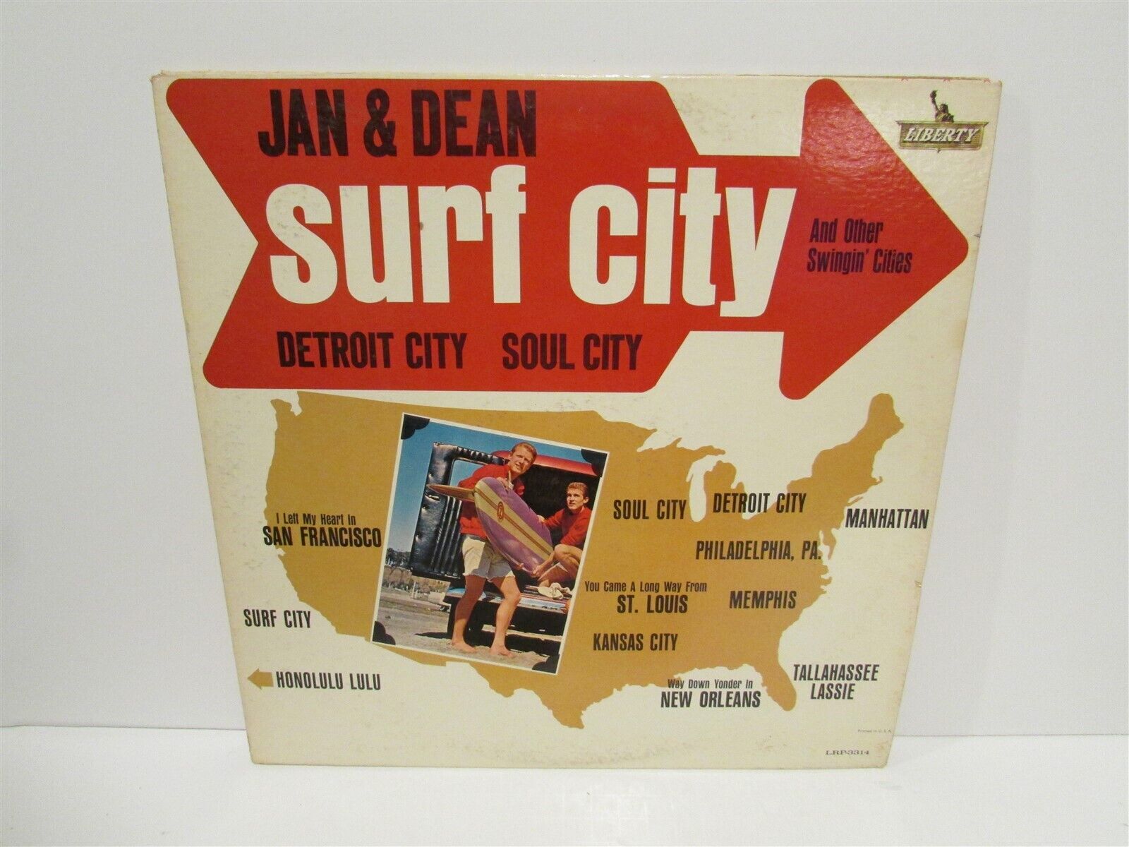 Pic 1 JAN & DEAN Surf City Audition PROMO 1963 VINYL LP Liberty LRP 3314 w Inner