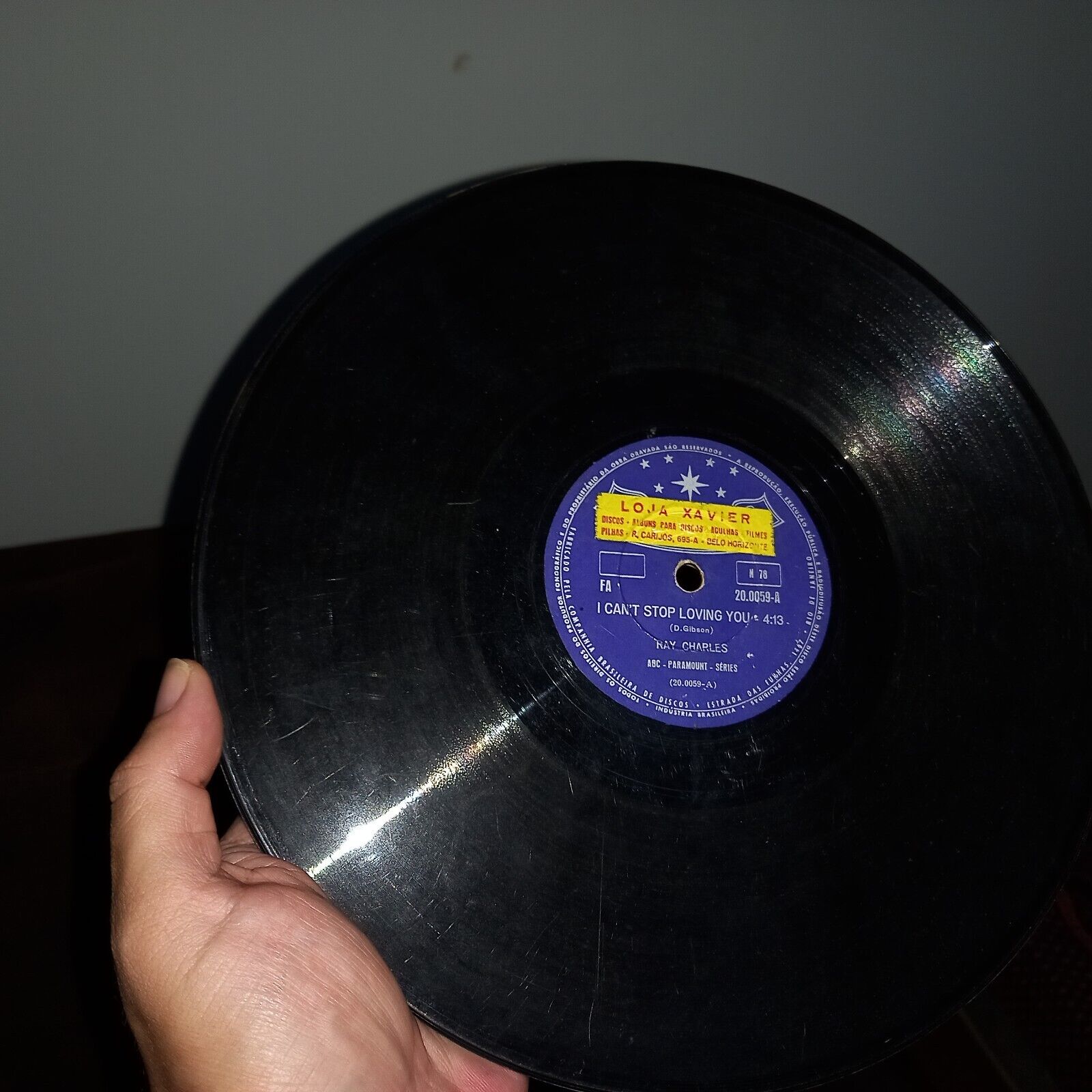 Pic 2 10" RAY CHARLES 78 RPM "I CAN'T STOP LOVING YOU" + "BYE BYE LOVE" BRAZIL 1962 VG