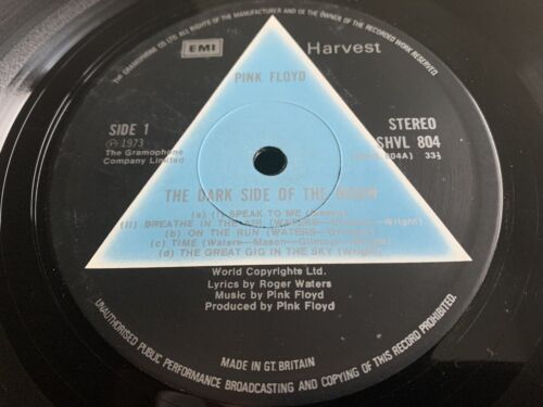 Pink Floyd Dark Side of the Moon UK 1St Press SOLID BLUE TRIANGLE A2B2 *MINT-*LP