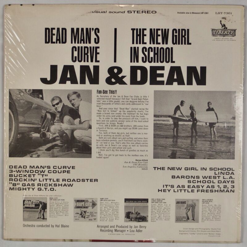 Pic 1 JAN & DEAN: Dead Man’s Curve US Liberty Stereo Shrink Orig LP VG++ Vinyl Surf