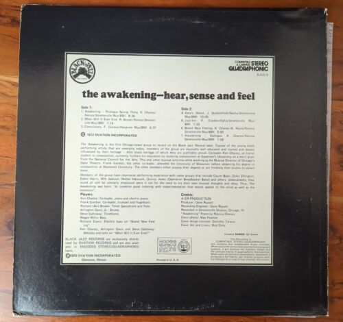 Pic 1 The Awakening Hear, Sense and Feel Black Jazz BJQD/9 ORG pres quad 1972 NM/VG