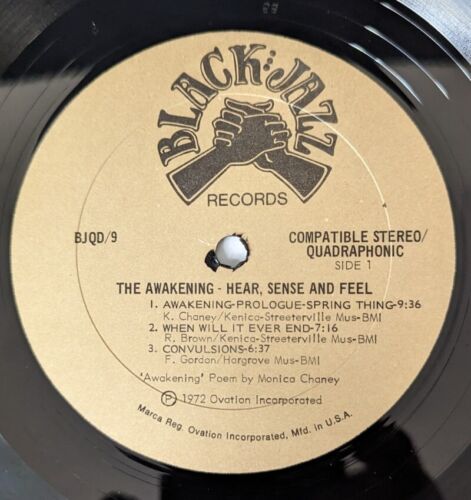Pic 3 The Awakening Hear, Sense and Feel Black Jazz BJQD/9 ORG pres quad 1972 NM/VG