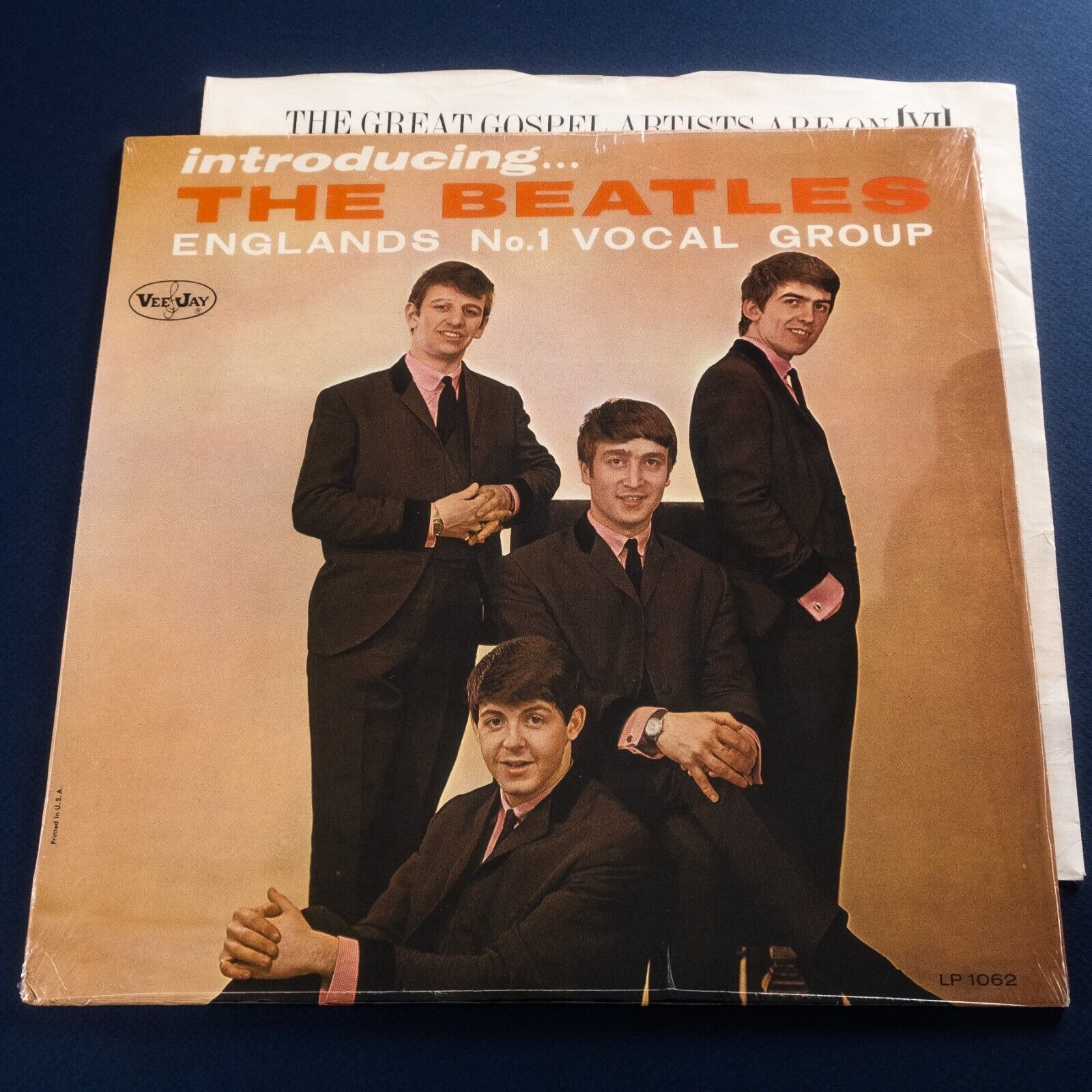 Pic 1 The Beatles Introducing The Beatles US Orig'63 Vee-Jay Mono Ad Back Cover Shrink