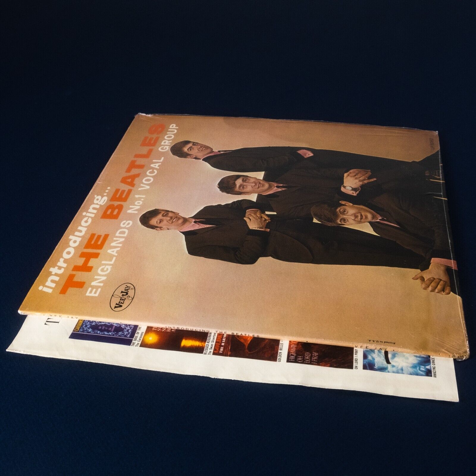 Pic 3 The Beatles Introducing The Beatles US Orig'63 Vee-Jay Mono Ad Back Cover Shrink
