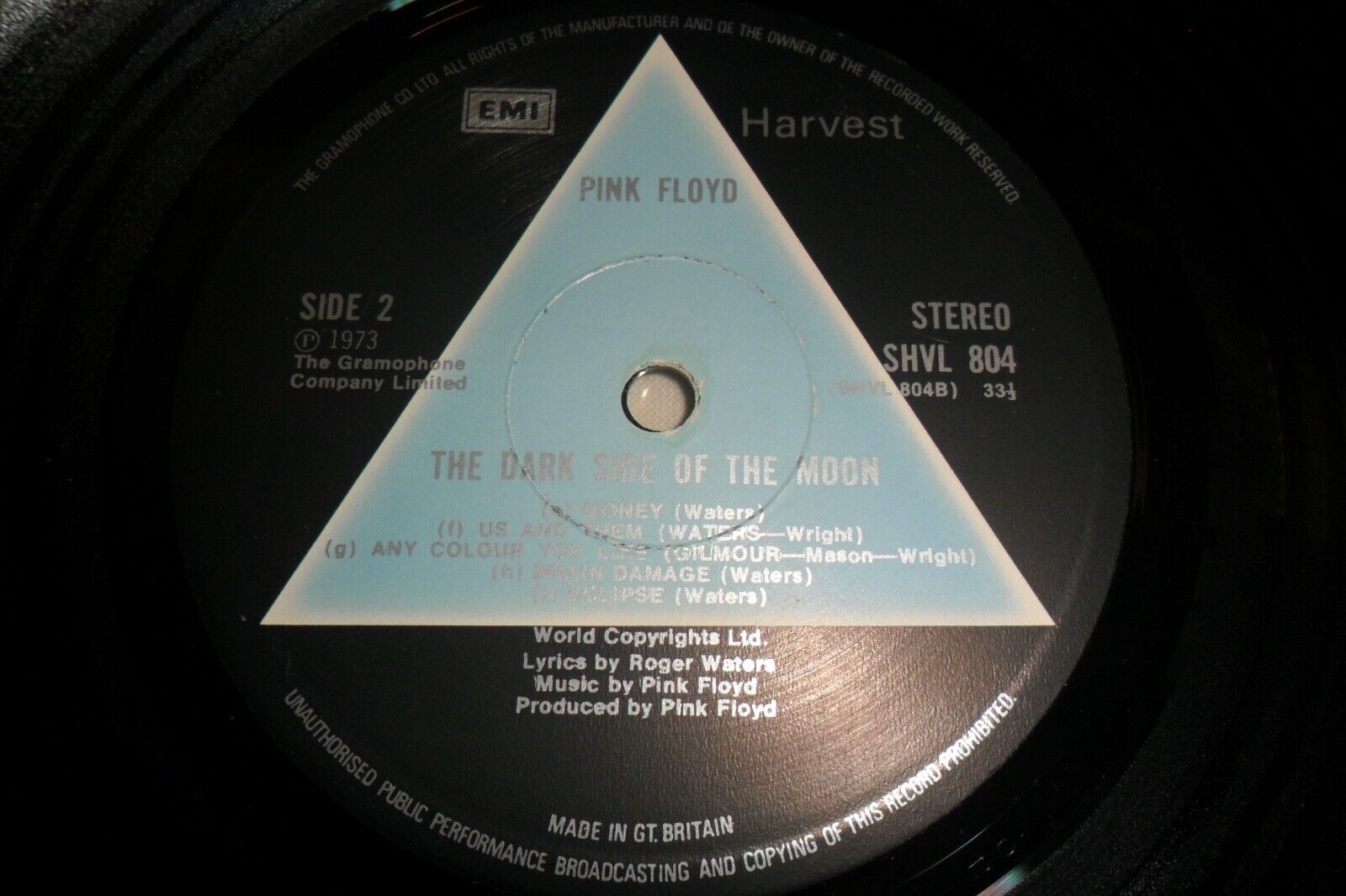 PINK FLOYD - DARK SIDE OF THE MOON 1973 SOLID BLUE A2/B2 COMPLETE VG++ ROCK PROG