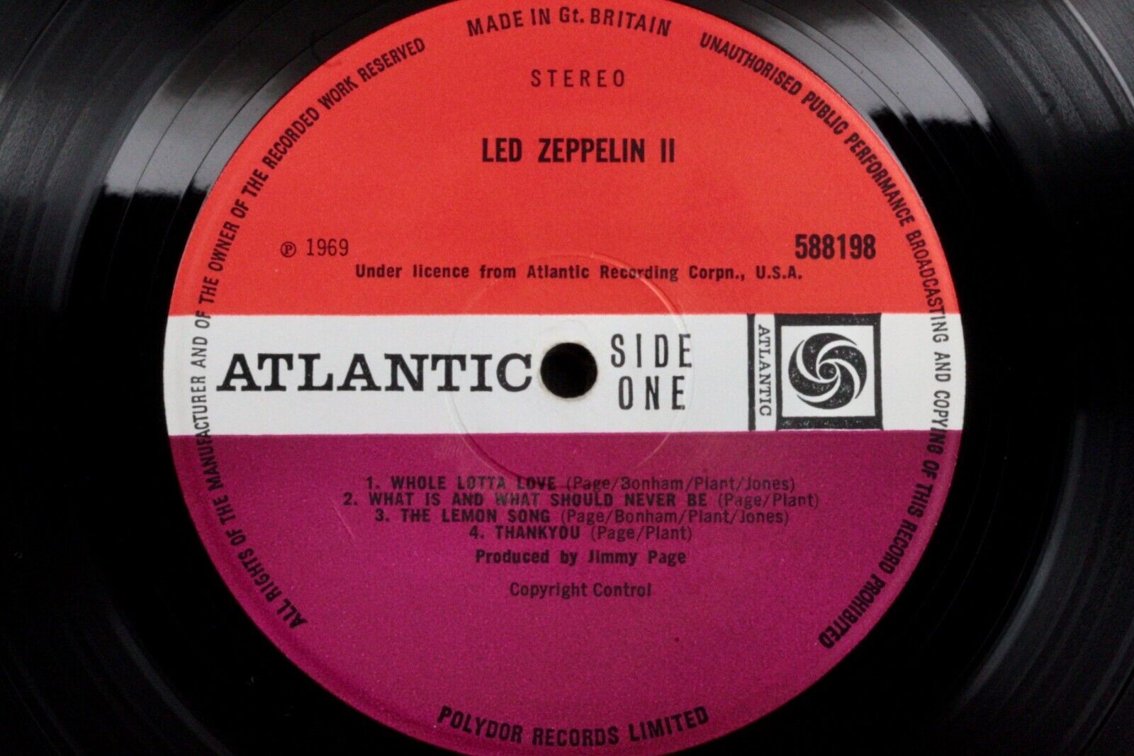 Pic 1 Led Zeppelin II 2 * Superb EX+ Condition * WRECK MISPRINT * UK 1st PRESS *